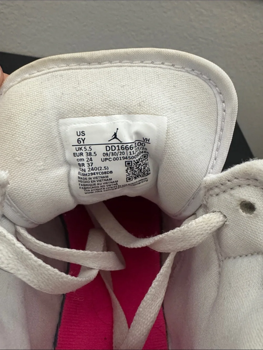 Nike Kids White High-Top Sneakers with Pink and Mint Green Accents